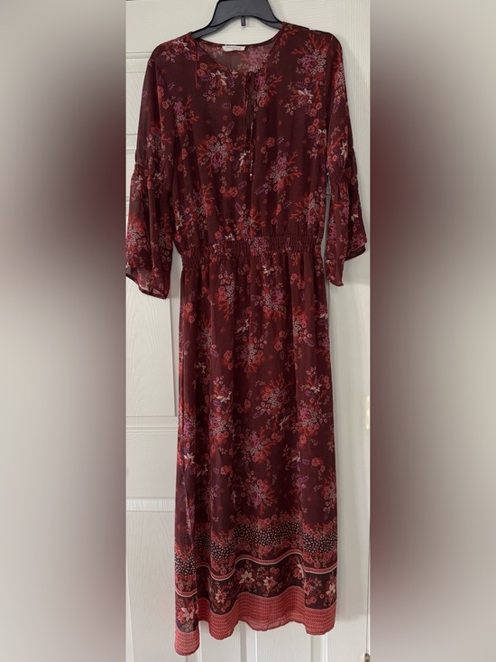 lovestitch Dresses & Skirts - lovestitch Burgundy Floral Maxi Dress boho medium
